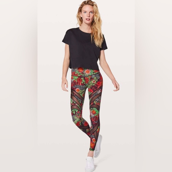 Lululemon Wunder Under Hi-Rise Tight Mesh Zen Garden Multi 28” size 8 - Picture 1 of 10